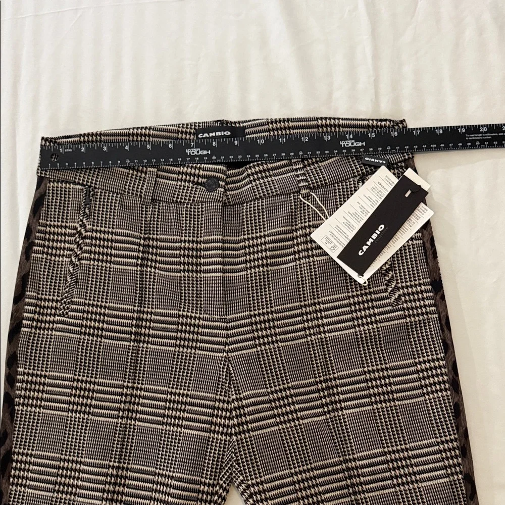Cambio Rhona Plaid Pants Women’s US 14 Gray Black Slim Stretch - Picture 7 of 14